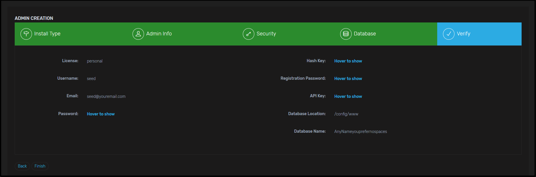 Main Setup-Database